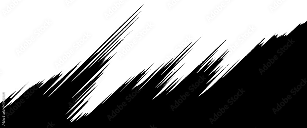 Vector black overlay monochrome grunge texture brush stroke