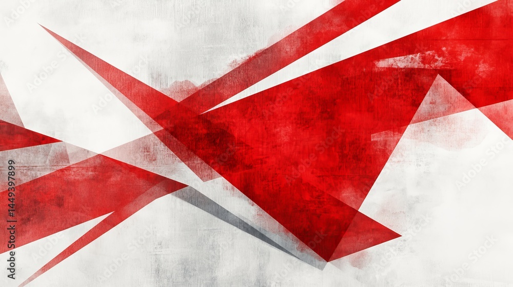 Fototapeta premium Abstract red and white geometric design background modern artistic grunge texture overlay stylish contemporary wallpaper for grey