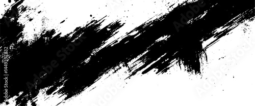 Obraz na płótnie Vector new style black and white grunge paint brush stroke w salonie