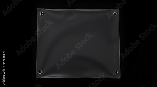 Transparent Square Plastic for Album Cover on Black Background 04