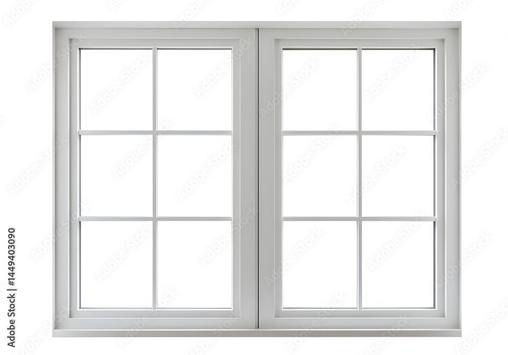 Double window design with frame Double window design with frame