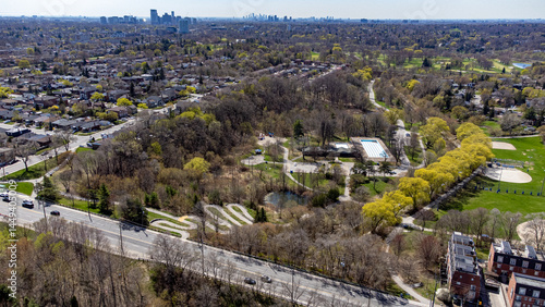 Photography Aerial view of Smythe Park in Toronto.