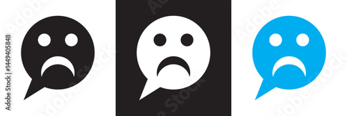 Negative speech bubble icon.  Vector illustration. isolated on white and black background. EPS 10