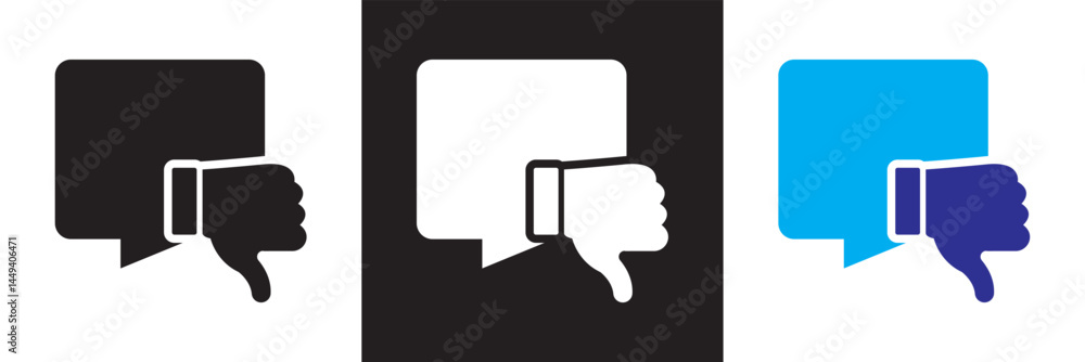 Negative speech bubble icon. Vector illustration. isolated on white and black background. EPS 10 Negative speech bubble icon. Vector illustration. isolated on white and black background. EPS 10