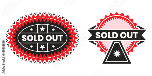 Commercial Sold out label stamp in vector illustration