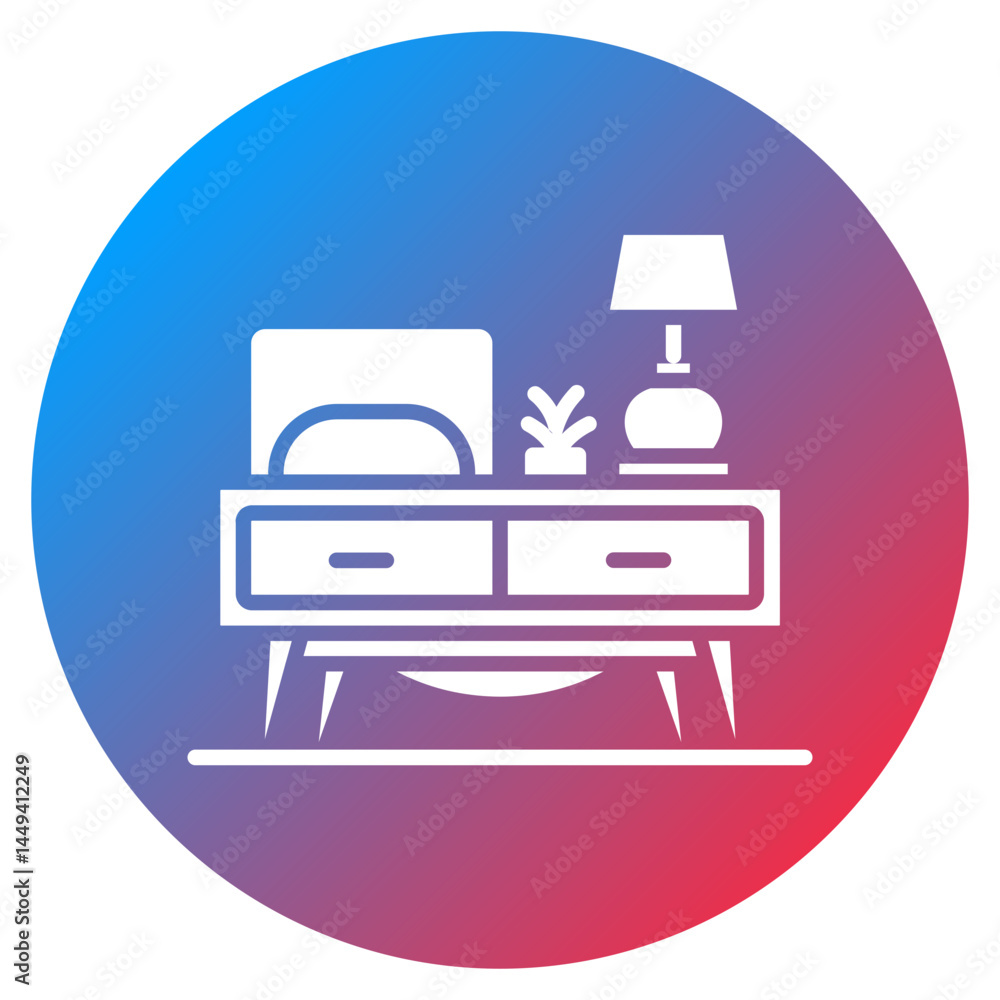 Nightstand Vector Icon Nightstand Vector Icon