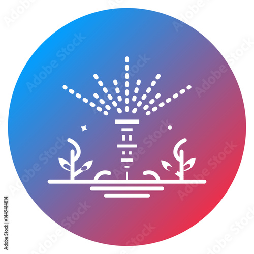 Irrigation Sprinkler Vector Icon