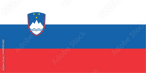 Nationall flag of Slovenia Vector illustration
