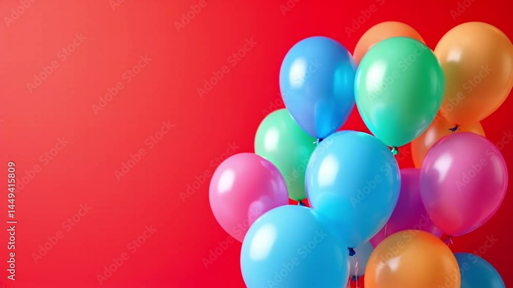 Colorful Balloons on Red Background | Party Celebration Mood | 4K Bright Festive Balloon Aesthetic Video Colorful Balloons on Red Background | Party Celebration Mood | 4K Bright Festive Balloon Aesthetic Video