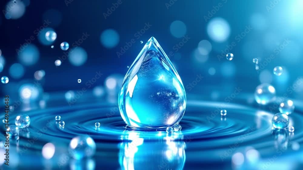 Pure Water Drop Splash in Blue Light | Clean Aqua Ripple Effect | 4K Crystal Clear Liquid Motion Aesthetic Video Pure Water Drop Splash in Blue Light | Clean Aqua Ripple Effect | 4K Crystal Clear Liquid Motion Aesthetic Video