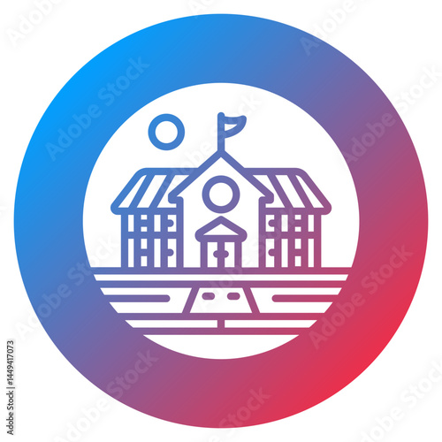 School Building Vector Icon