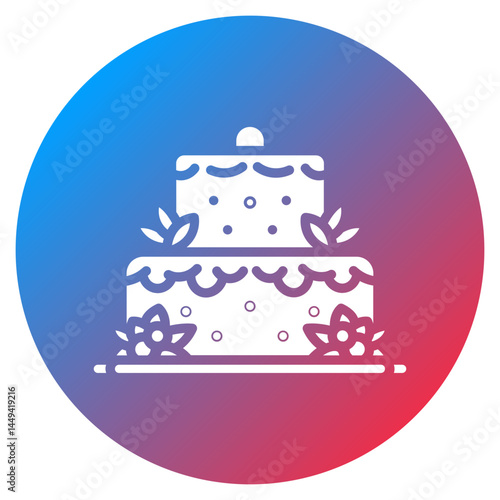 Wedding Cake Topper Vector Icon