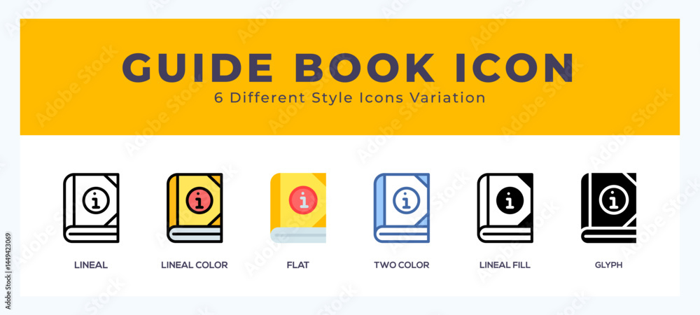 Obraz premium Guide book icon illustration vector with different styles