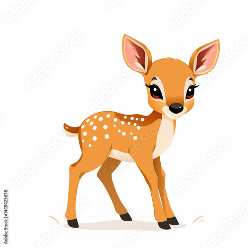 cute baby deer on white background