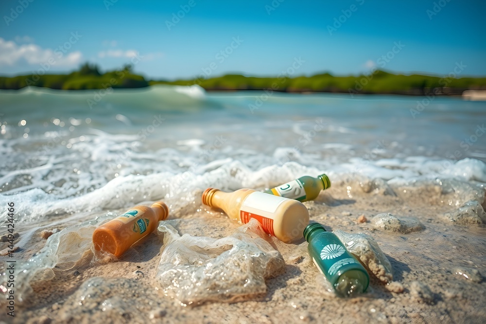 Obraz premium Environmental damage caused b non-recyclable materials such as plastic. Earth day concept.