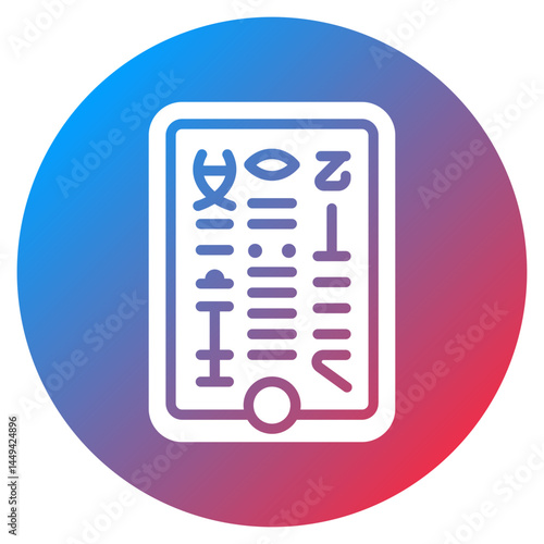 Hieroglyphics Tablet Vector Icon