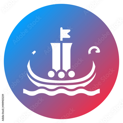 Viking Longship Vector Icon