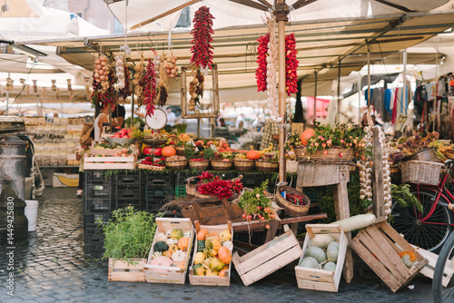 Fresh produce stall at Campo de’ Fiori