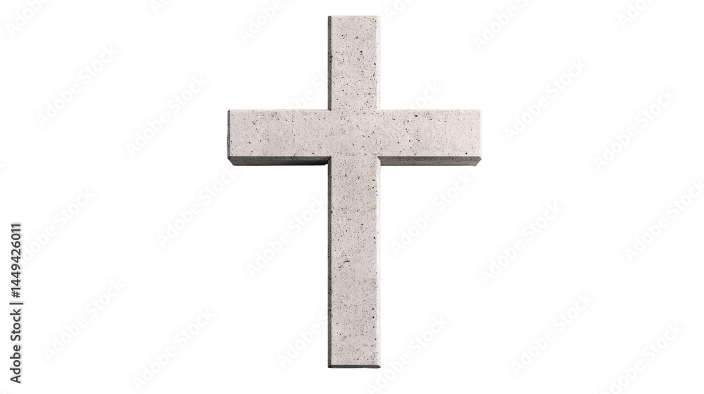 Simple White Stone Religious Cross Symbol, cut out transparent Simple White Stone Religious Cross Symbol, cut out transparent