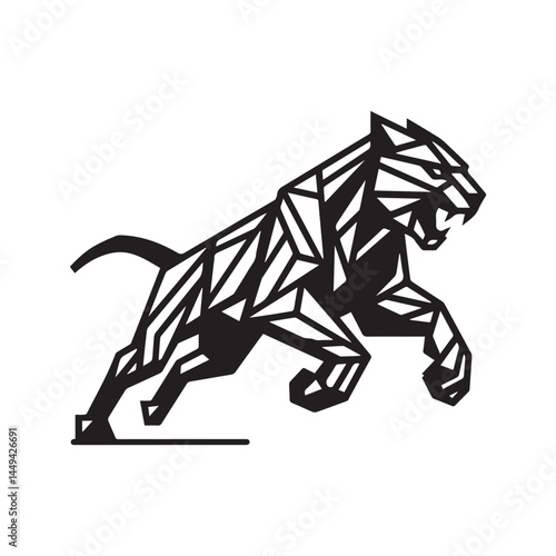 Origami Panther Logo – Modern Geometric Wild Cat Symbol