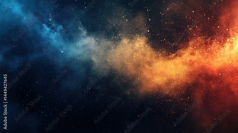 Fototapeta premium Cosmic nebulae clashing in vibrant colours