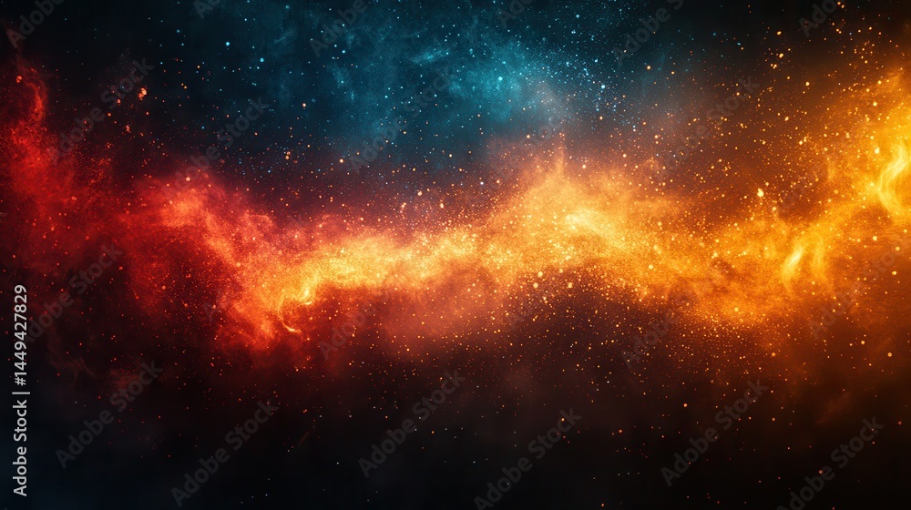 Fototapeta premium Cosmic nebulae of fiery and icy colors