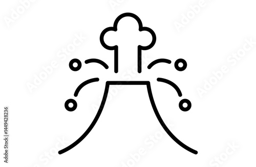 火山噴火のシンプルアイコンベクターイラスト