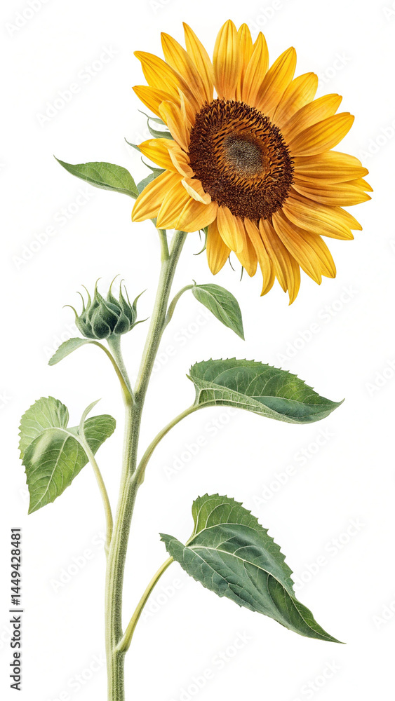 Fototapeta premium sunflower isolated on white background