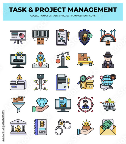 25 Task & Project Management Icons: Streamline Your Workflow