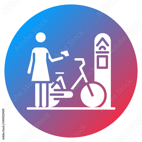 Bicycle Sharing Station Vector Icon