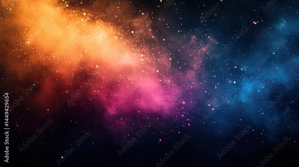 Naklejka premium Cosmic nebulae swirl in vibrant hues (4)