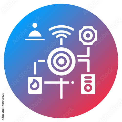 Smart Firefighting System Vector Icon