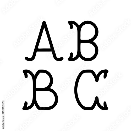 Watercolor vintage black letter a to z , alphabet for crest design, initials, monogram print. Vector font of grunge letters. Hand drawn ink alphabet. Grunge scratch type font.