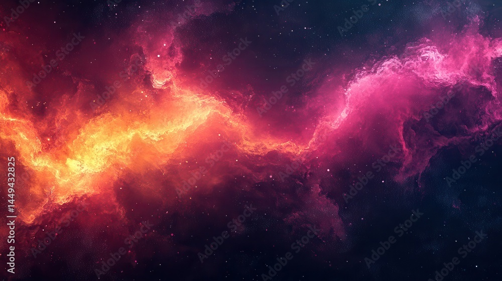 Fototapeta premium Cosmic nebulae swirling in vibrant hues of space (1)