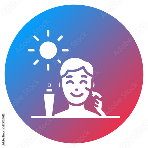 Sunscreen Application Vector Icon