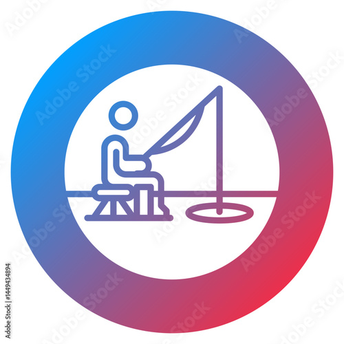 Ice Fishing Vector Icon