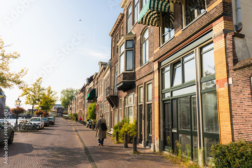 Cozy dutch city architecture in summer 