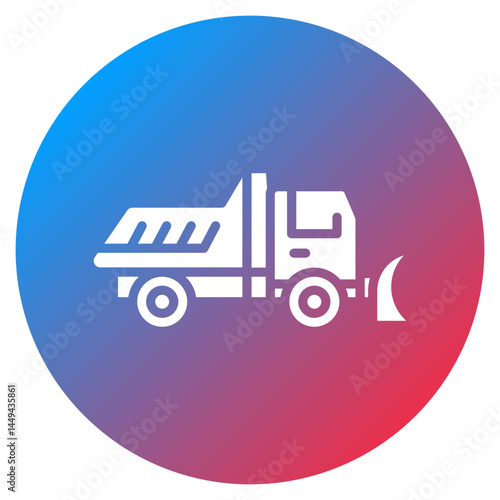 Snowplow Truck Vector Icon