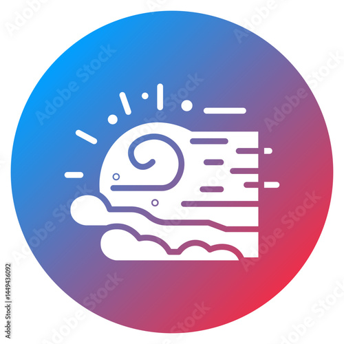 Gale Force Wind Vector Icon