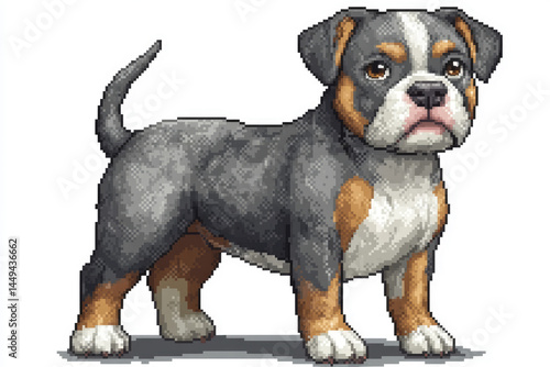 Obraz na płótnie Retro 8-Bit Dog Sprite with Thick Black Outlines w salonie