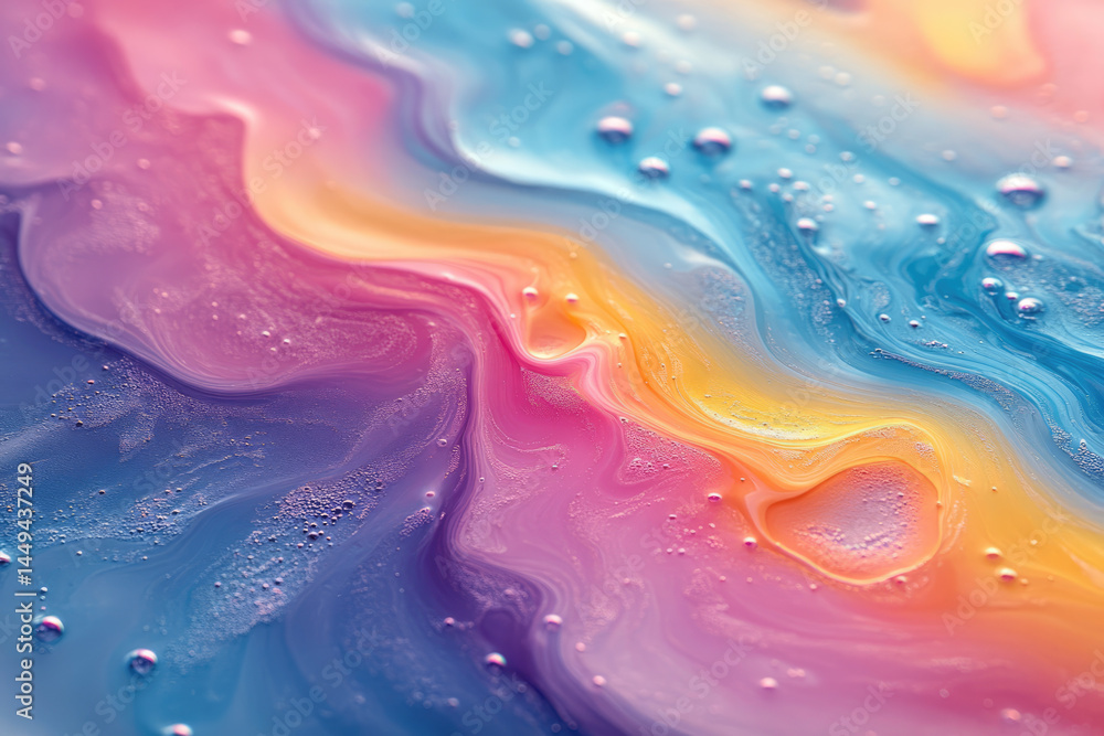 Swirling Iridescent Colors on Soap Bubble Before Bursting