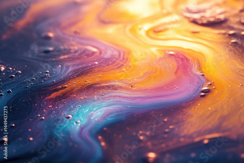 Obraz na płótnie Macro Image of Soap Bubble Surface in Iridescent Light w salonie
