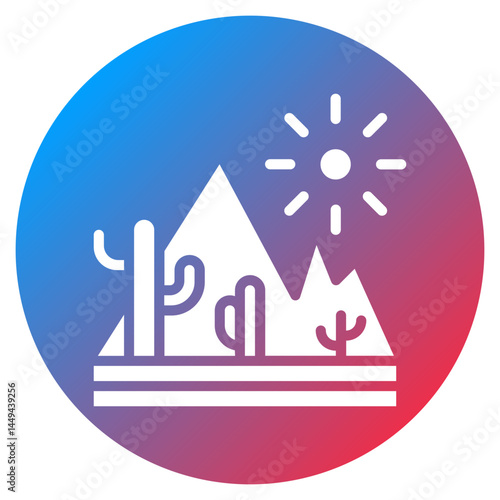 Arid Mountain Vector Icon