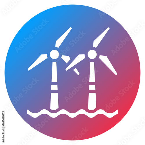 Offshore Wind Farm Vector Icon