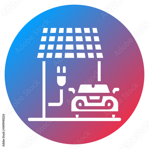 Solar Carport Vector Icon