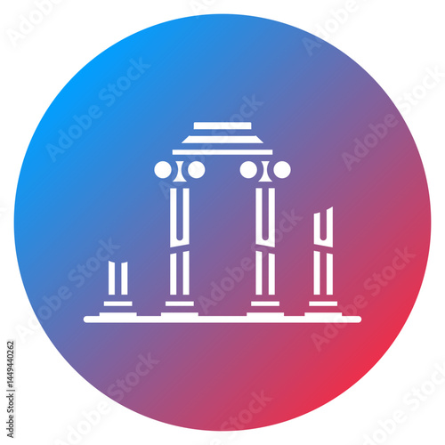 Ancient Ruins Landscape Vector Icon