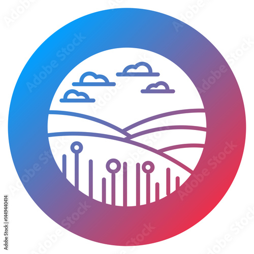 Grasslands Landscape Vector Icon