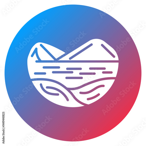 Water Reservoir Landscape Vector Icon