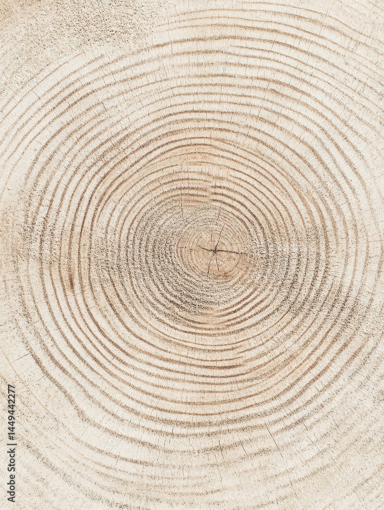 Naklejka premium Detailed close-up view of light-colored tree rings.