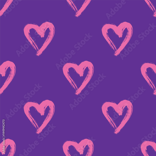 Seamless pattern with hand drawn heart doodle for decorative print, wrapping paper, greeting cards and fabric